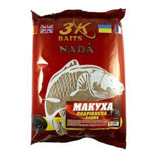Прикорм 3KBaits "Макуха смажена подрібнена" (слива), 1кг, 3к05103
