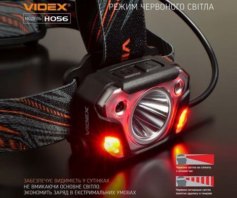 Налобний світлодіодний ліхтарик Videx 1400Lm 6500K