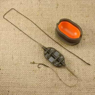 Оснащення коропове ORANGE #41/1 Classic Flat Method Leadcore + Mould, для бойлу, 40г, в уп. 1 шт