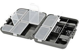 Plastic box (12.2&times;10.5&times;3.4cm) - Двостороння пластикова багатосекційна коробочка для дрібноти