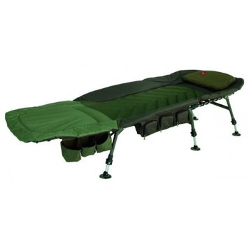 Full Comfort Bedchair (213x78x28) - Коропова роскладушка "Повний комфорт" на 6-и ніжках з подушкою та боковими карманами, спинка з регулюванням нахилу та ніжки регулюються по висоті, розміри: (213см х 78см х 28см), вага: (9,5кг)