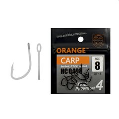 Гачки ORANGE Carp Premium Series 4, колір teflon, розмір №4, в уп. 8шт