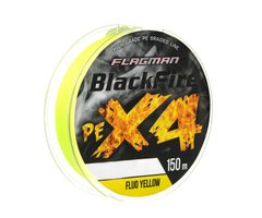 Шнур Flagman Blackfire PE X-4 150м 0.16мм Fluo Yellow