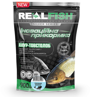 Прикормка Realfish Амур Товстолоб - Топлене молоко
