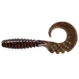 Fancy Grub 2.5" (10шт), #050 - Green Pumpkin Brown/Red & Purple