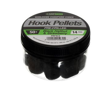 Насадочний пелетс Carp Pro Hook Pellets Pre-Drilled Black Halibut&Strawberry 14мм