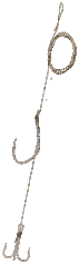 Catfish Rig, #8/0 hook, #5/0 triple hook, 130cm braid - Повідец на сома з одинарним гачком(№8/0) та трійником(№5/0) на кевларовій жилці, довжина: (130см)
