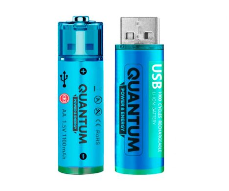 Акумулятор літій-іонний Quantum USB Li-ion AA1.5V 1100mAh