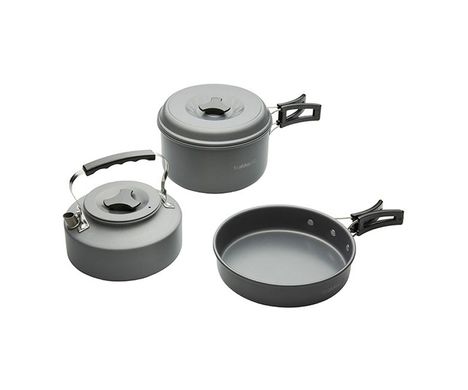 Armolife Complete Cookware Set - Набір посуду з 3-х елементів: пательня(17,7см х 3,9см(750мл)), кастрюлька з кришкою(17см х 9,5см(1,7л)) та чайник(15,3см х 6,7см(900мл))