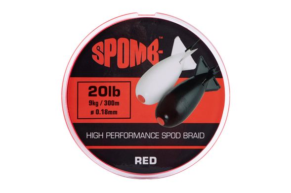 Spomb Braid 300m 9kg 20lb RED 0.18mm, 300, 0.18