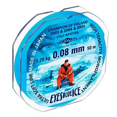 Леска Mikado Eyes Blue Ice 25м 0,12мм 2,4кг (голубой) 1шт. (pack 10)