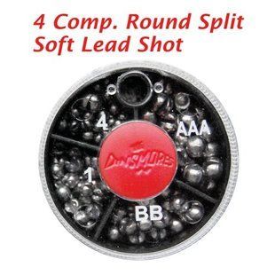 Набор свинцовых дробинок 4 compartment split soft lead shot (Набор мягких свинцовых дробинок - 4 размера)