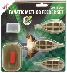 Fanatic Method Feeder Set - Набір для Флет-Метода в який входять годівниці(20,25 та 30г)+ пресформа + 3-и вертлюги №10