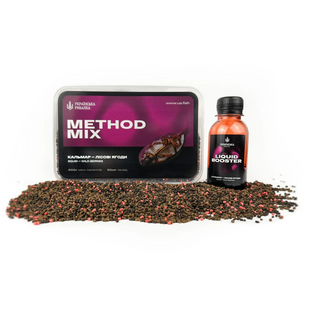 METHOD MIX Українська Рибалка 400 грам Кальмар - Лісові Ягоди +Booster 50ml