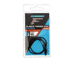 FLAGMAN Фiдерне вiдведення для повідця еластична скрутка Elastic Twisted Feeder Rigs HARD 15см 2шт
