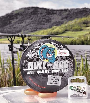Bull-Dog Carp Line 300m, 0,28mm, PT 10,75kg - Жилка коропова зелена, діаметр: (0,28мм/10,75кг), довжина: (300м)