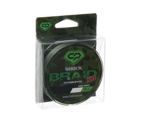 Шок-лідер Carp Pro Diamond Shock Braid PE X8 0.16мм 50м Dark Green