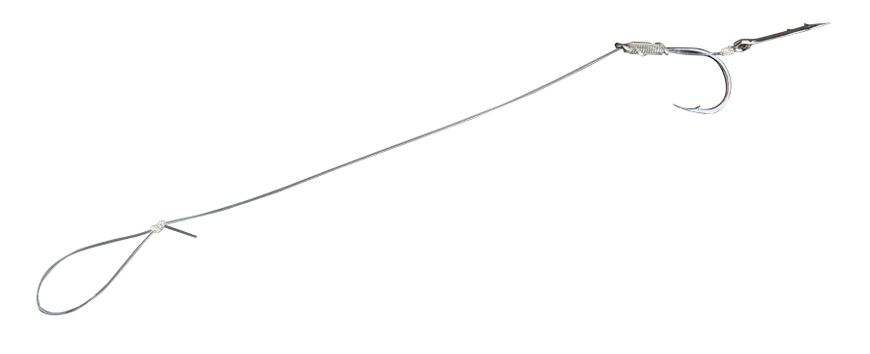 FC-571 method rig, #12, length: 8cm/0,18mm fluorocarbon - Флюорокарбоновий методний повідець на жилці(0,18мм) довжиною(8см), голкою та гачком (№12), комплект: (2шт)